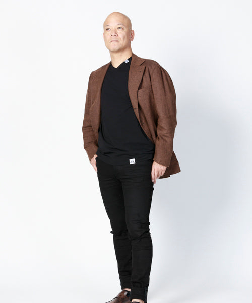 ジャケットinVネックカットソー