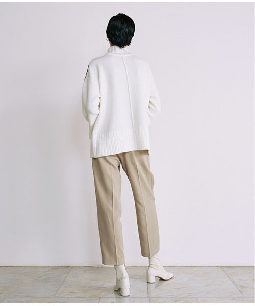 Turtle Neck Slit Knit Tops（タートルネックスリットニットトップス）
