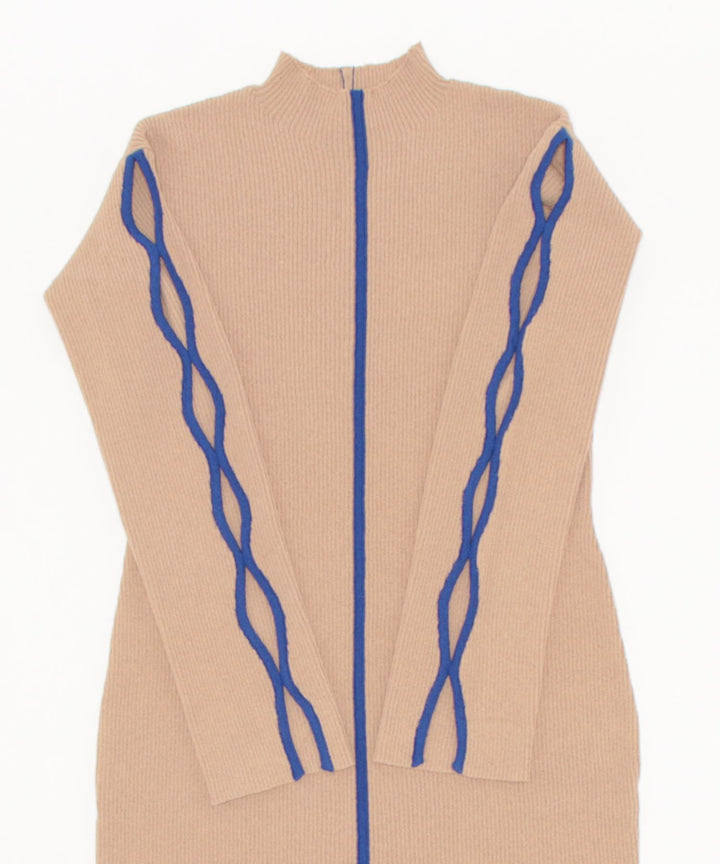 Bicolor Rib Knit Onepiece（バイカラーリブニットワンピース）