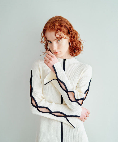 Bicolor Rib Knit Onepiece（バイカラーリブニットワンピース）