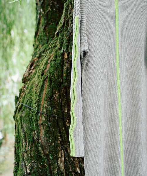 Bicolor Rib Knit Onepiece（バイカラーリブニットワンピース）