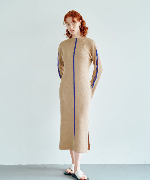 Bicolor Rib Knit Onepiece（バイカラーリブニットワンピース）