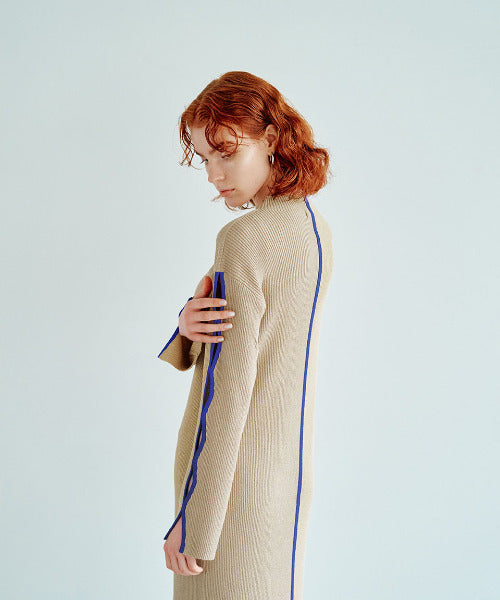 Bicolor Rib Knit Onepiece（バイカラーリブニットワンピース）