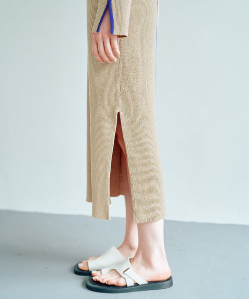 Bicolor Rib Knit Onepiece（バイカラーリブニットワンピース）