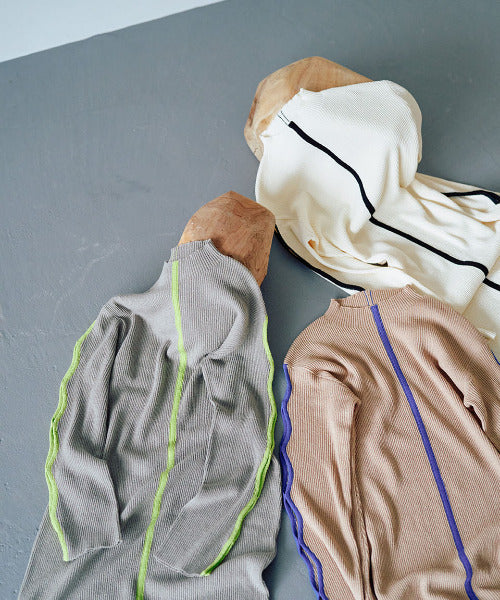 Bicolor Rib Knit Onepiece（バイカラーリブニットワンピース）