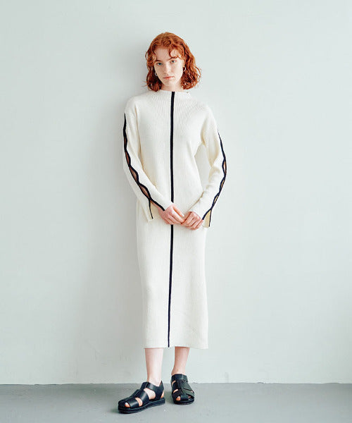 Bicolor Rib Knit Onepiece（バイカラーリブニットワンピース）