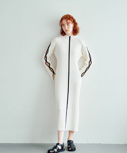 Bicolor Rib Knit Onepiece（バイカラーリブニットワンピース）