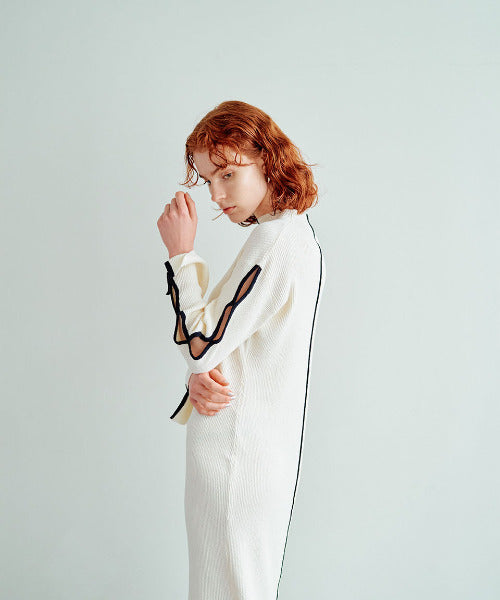 Bicolor Rib Knit Onepiece（バイカラーリブニットワンピース）