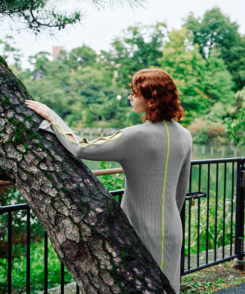Bicolor Rib Knit Onepiece（バイカラーリブニットワンピース）