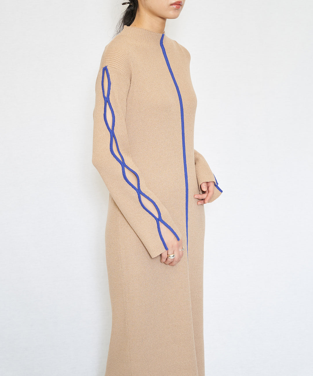 Bicolor Rib Knit Onepiece（バイカラーリブニットワンピース）