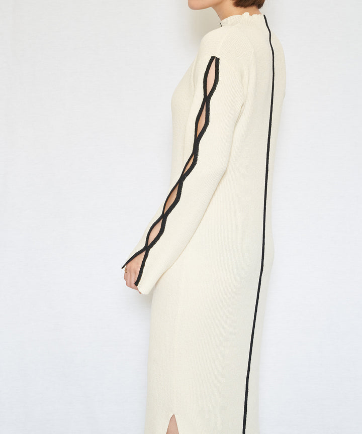 Bicolor Rib Knit Onepiece（バイカラーリブニットワンピース）