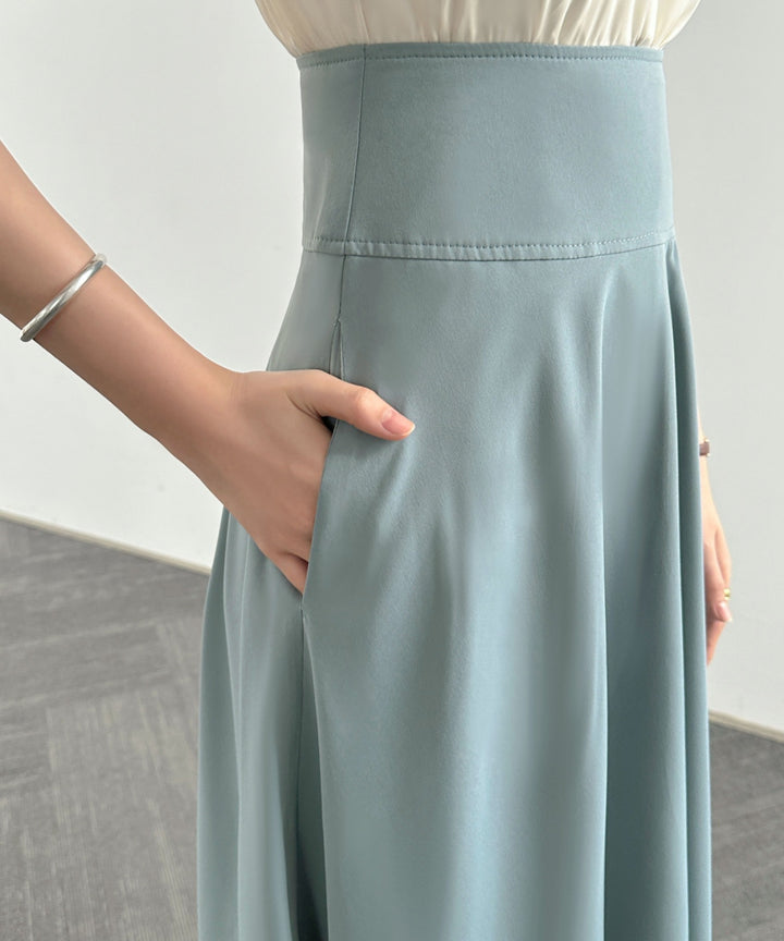 ハイウエストマキシ丈フレアロングスカート