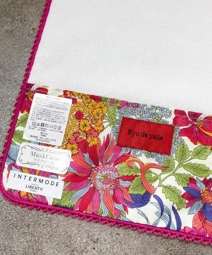 【ピンク】マスクケース付きハンカチ