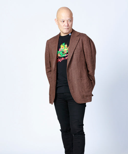 ジャケットinプリントクルーネックカットソー