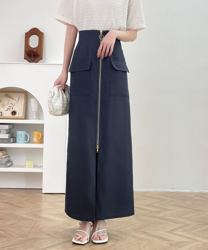 センタージップアップハイウエストタイトスカート