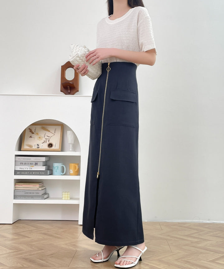 センタージップアップハイウエストタイトスカート