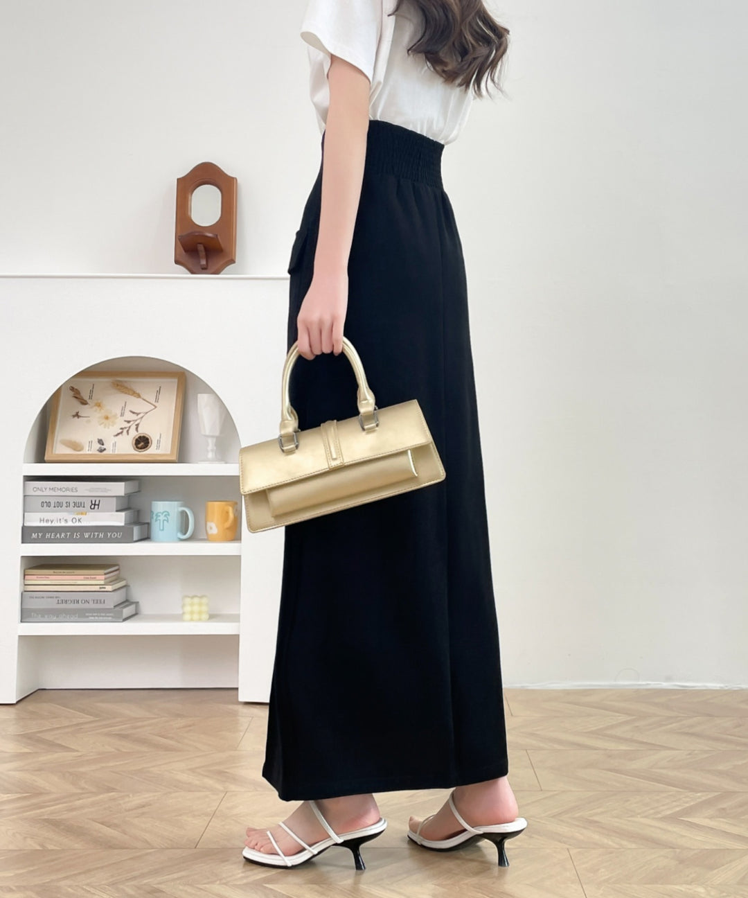 センタージップアップハイウエストタイトスカート