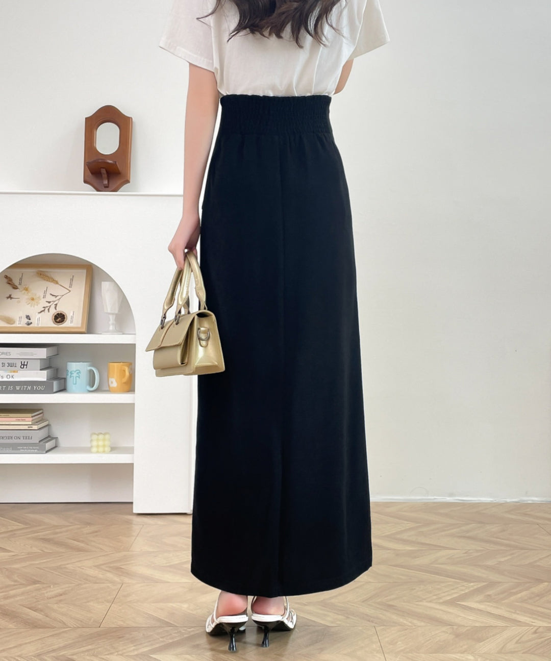 センタージップアップハイウエストタイトスカート