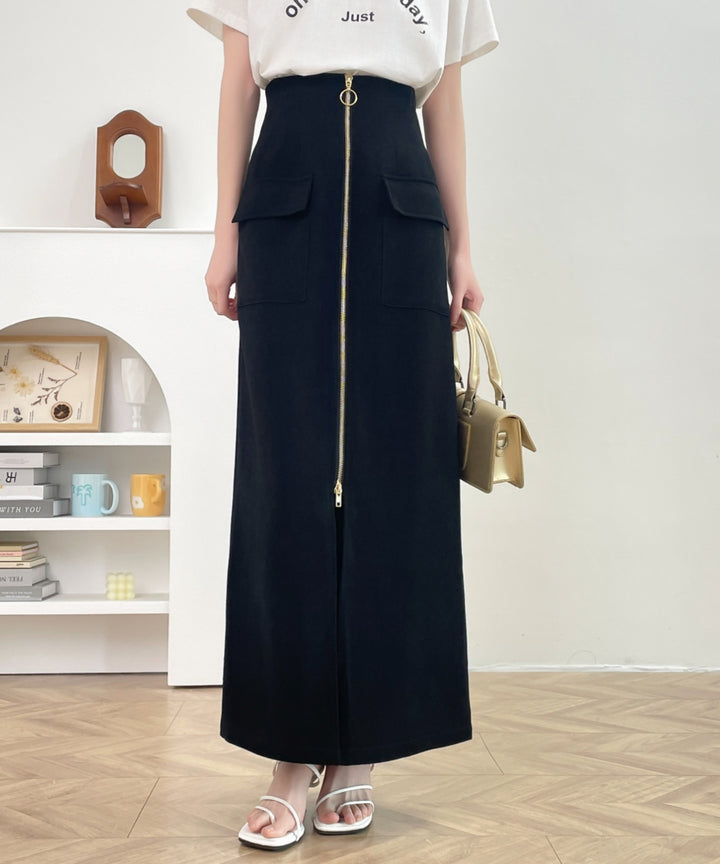 センタージップアップハイウエストタイトスカート