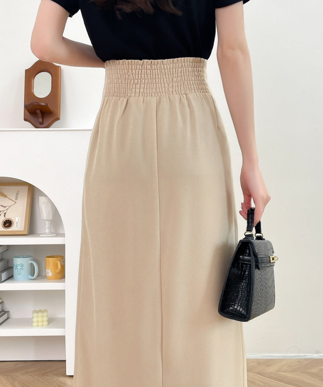 センタージップアップハイウエストタイトスカート