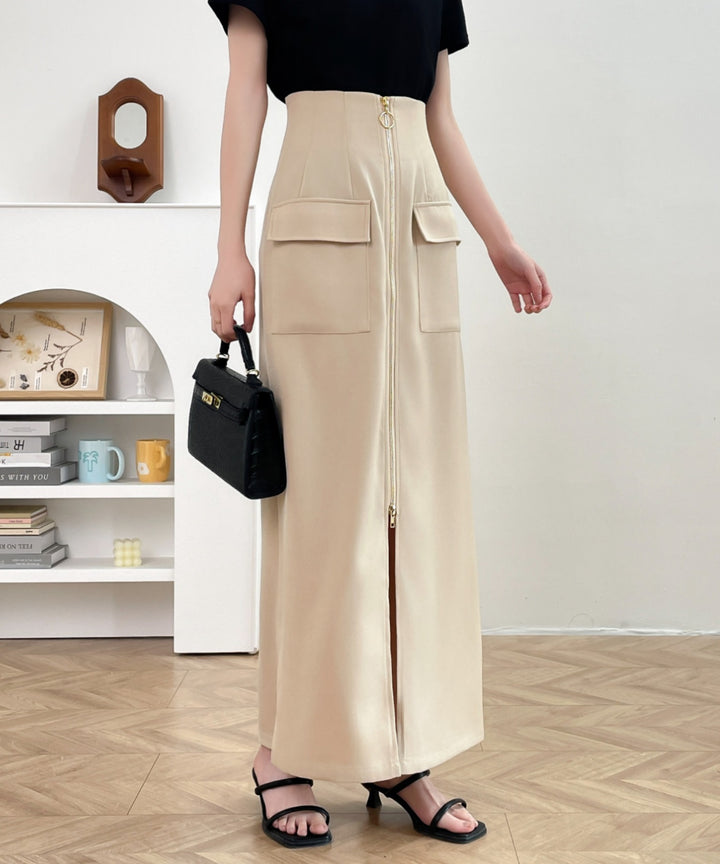 センタージップアップハイウエストタイトスカート