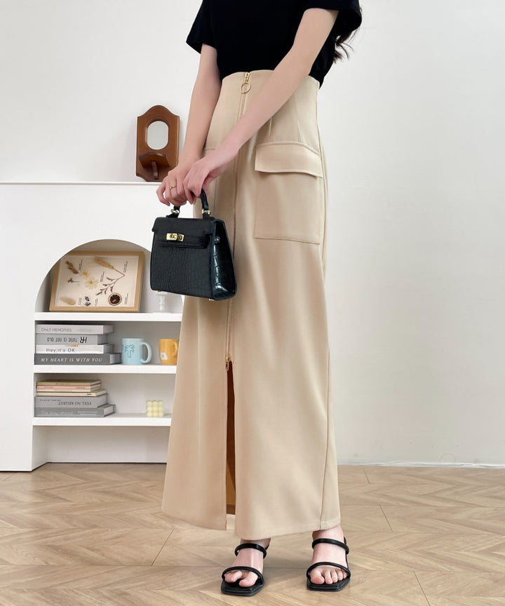 センタージップアップハイウエストタイトスカート