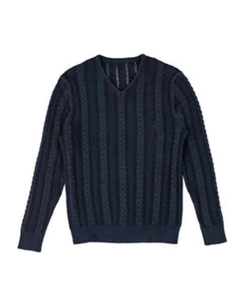 特別限定商品 ケーブル編みVネックニット 日本製
