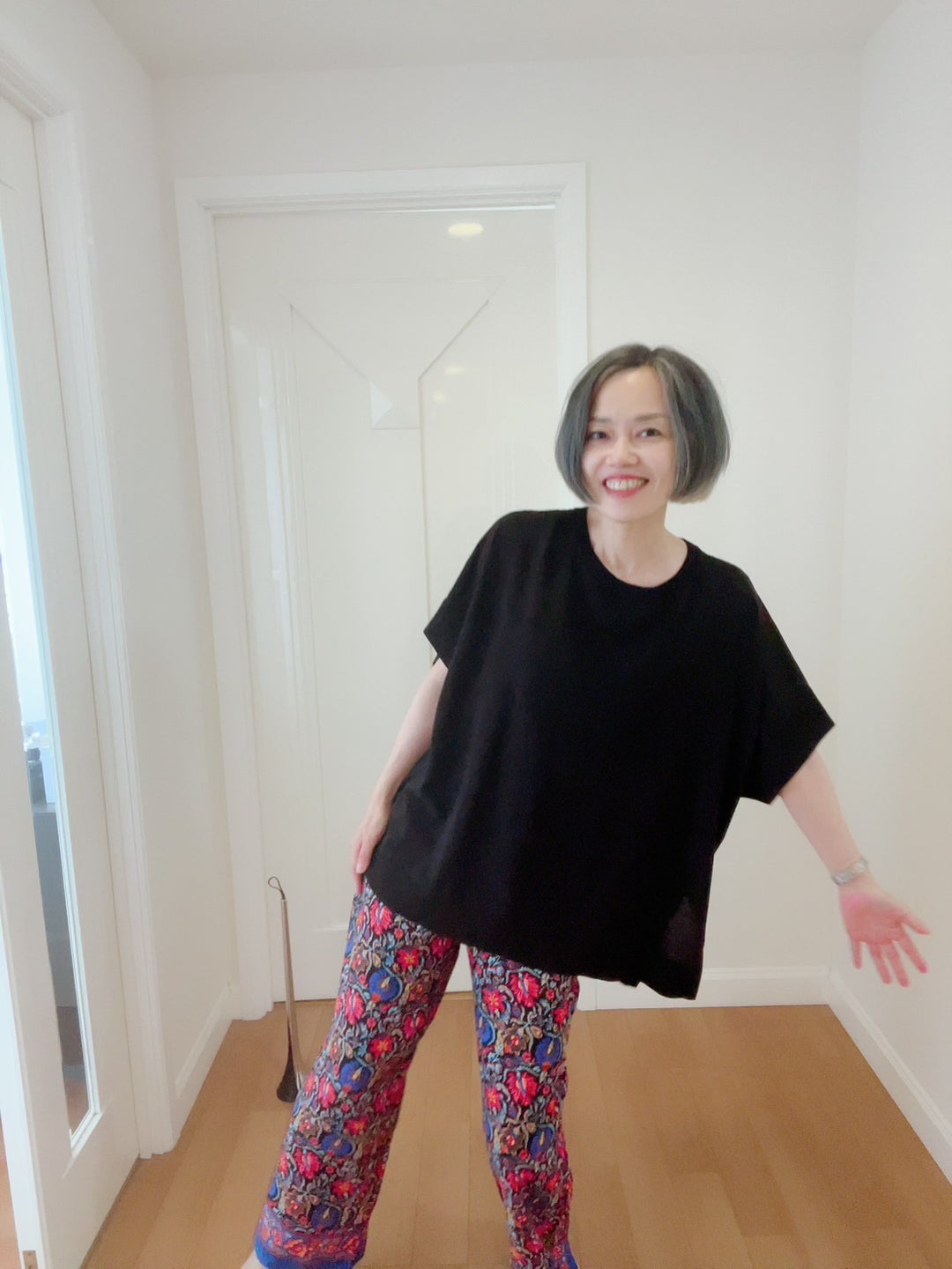 フラワープリントパンツ