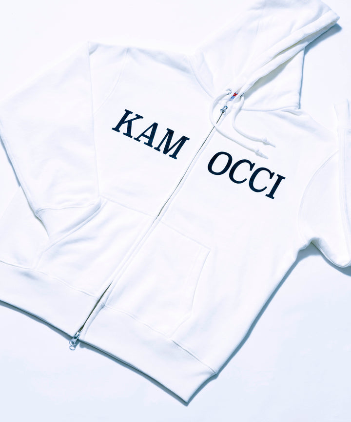 ロゴプリントジップアップパーカー