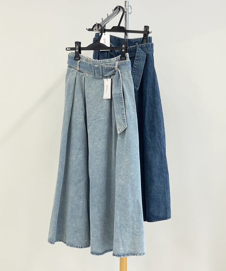 ☆【30年デニム】ベルト付きデニムスカート