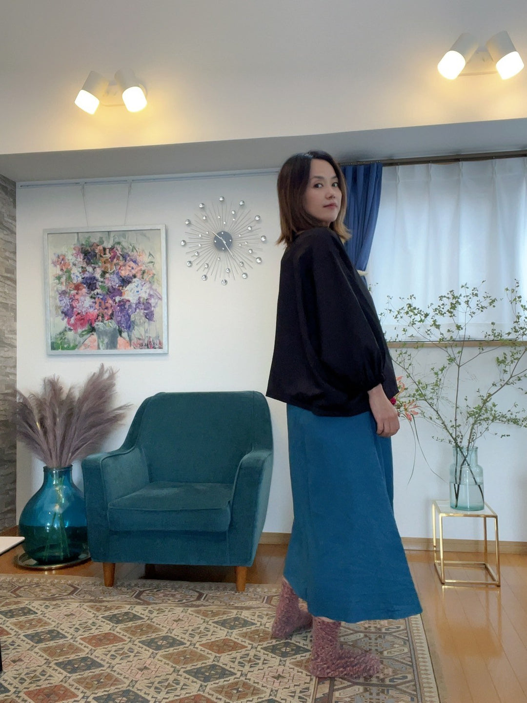 ノーカラーブルゾン