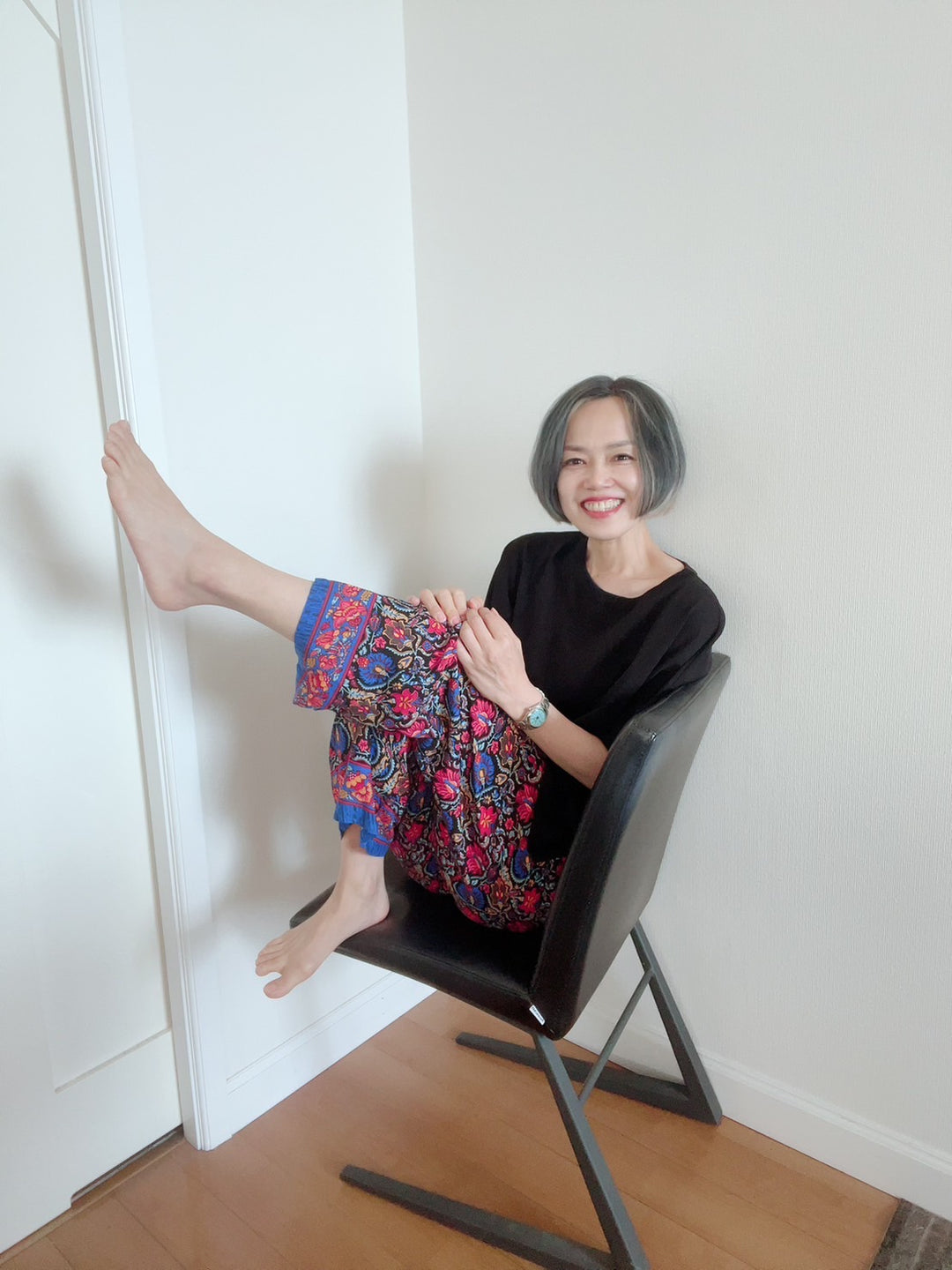 フラワープリントパンツ