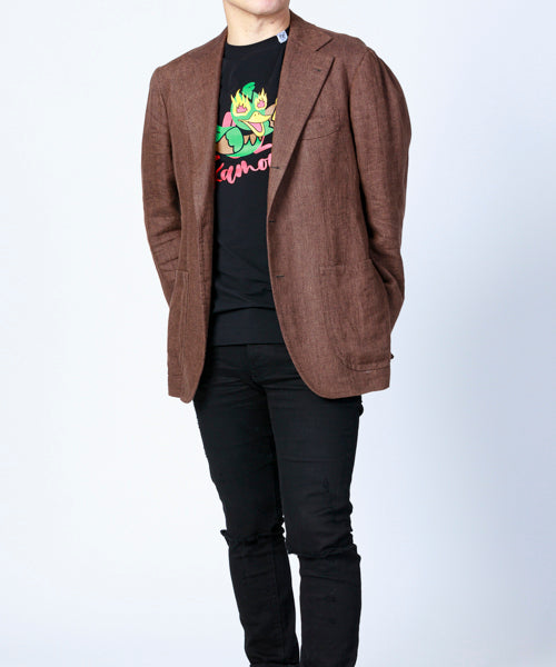 ジャケットinプリントクルーネックカットソー