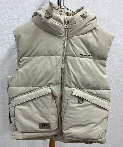 【超神ダウン】☆フード付きダウンベスト