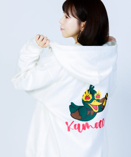 ロゴプリントジップアップパーカー