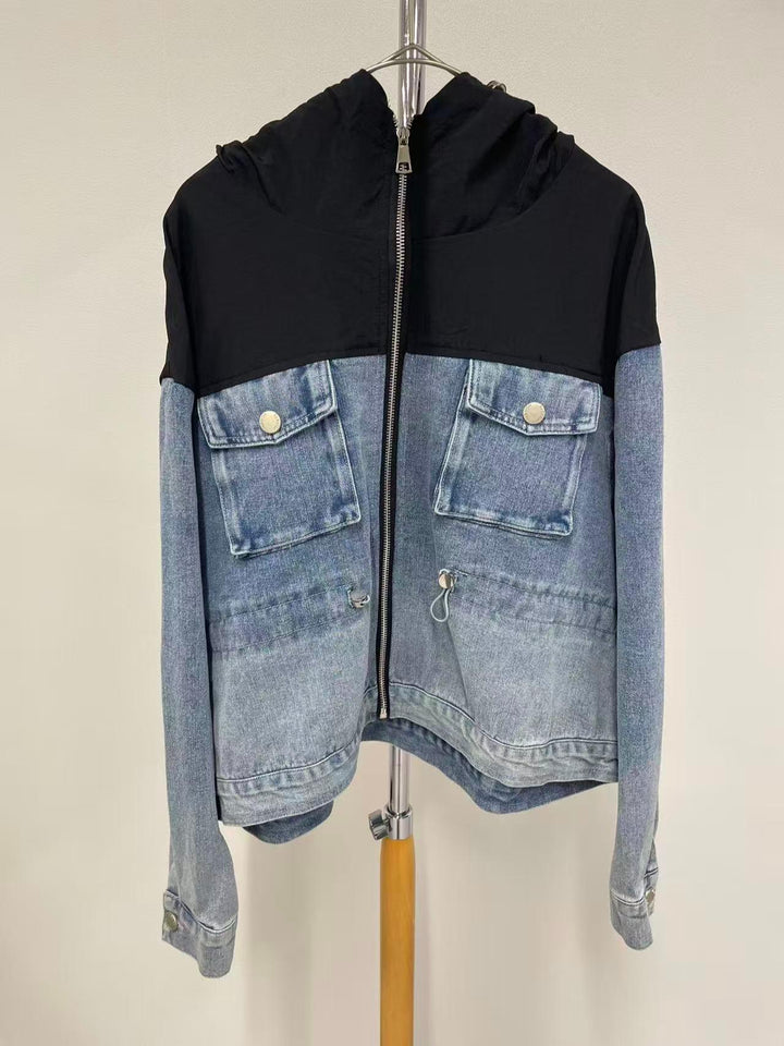 【ABITOKYO】デニム切替ジップアップパーカー　051