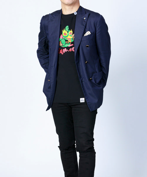 ジャケットinプリントクルーネックカットソー