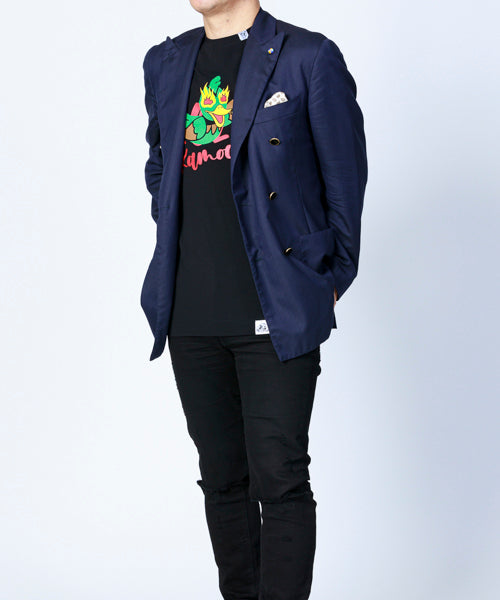 ジャケットinプリントクルーネックカットソー