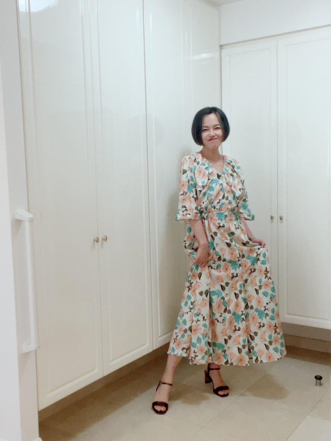 ドルマンスリーブギャザーOP